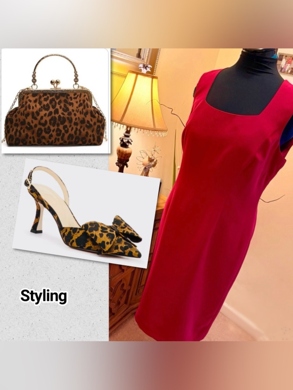 Elegant Red Sleeveless Tailored Dress - Picture 14 of 16